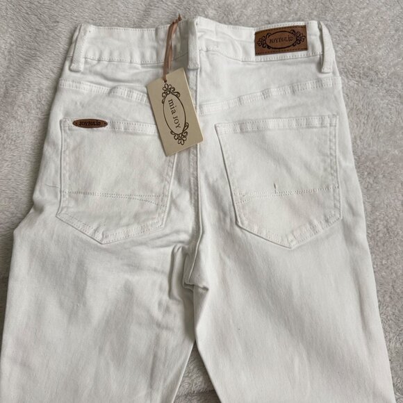 Joyfolie Clancy White Distressed Skinny Fit Jeans By Mia Joy Size 24 new - Picture 12 of 14
